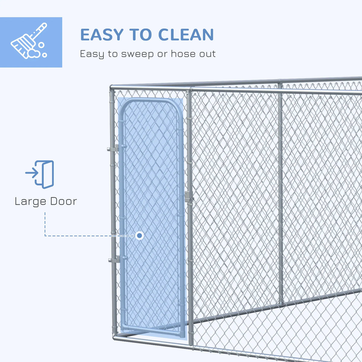 99 Sq. Ft. Dog Playpen Outdoor with Galvanized Steel Frame, for Small and Medium Dogs, 13.1' x 7.5' x 6'