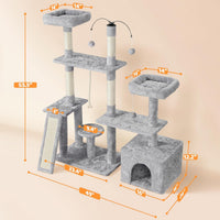 Ultimate 53.5-Inch Rotatable Cat Tree: Multi-Level Playground for Kittens and Large Cats with Cozy Condo and Scratching Posts in Light Gray - BIG FRENCHIES