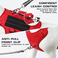Heat-resistant Durable Nylon Tactical Service Dog Harness, Adjustable No-pull Reflective Vest With Dual Handles For Larg