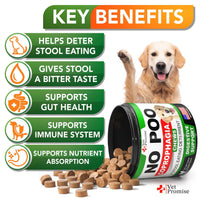No Poo Chews for Dogs Coprophagia Stool-Eating Deterrent Probiotics 120 Count