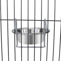 Pet Bowl Stainless Steel Hanging Food Water Bowls Bird Cage Feeder for Birds, Parrots, Small Sized Dogs and Cats (S) - BIG FRENCHIES