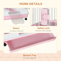 32"L 6-Level Small Animal Cage Rabbit Hutch with Universal Lockable Wheels, Slide-out Tray for Bunny, Chinchillas, Ferre
