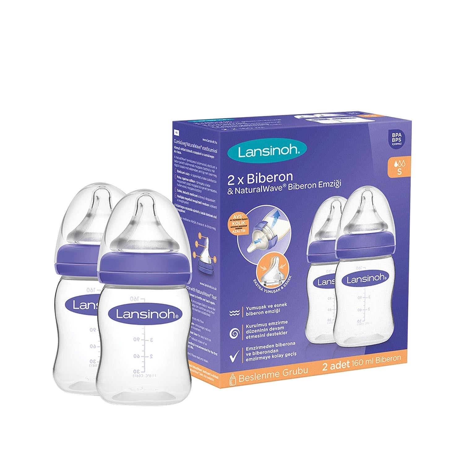 Lansinoh NaturalWave Baby Bottle, 160 ml, BPA-Free - Safe & Comfortable Feeding Solution for New Parents