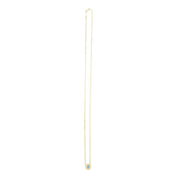 14k Yellow Gold Pearl Evil Eye Necklace