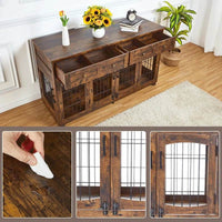 Dog Crate Furniture with Openable Partition - BIG FRENCHIES