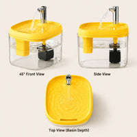 2.5L Pet Water Fountain, Automatic Circulating Cat Water Dispenser With Transparent Water Tank, Quiet Drinking Water Bow