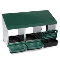 3 Compartment Roll Out Chicken Nesting Box With Plastic Basket, Egg Nest Box Chicken Laying Box Hens Chicken Coop Box, G