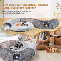 Large Cats Tunnels For Indoor Cats Fluffy Warm Cat Bed And Detachable Cave Tunnels With 20 Pet Toys, Donut Tunnel And Va
