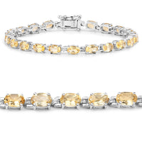 9.03 Carat Genuine Citrine .925 Sterling Silver Bracelet