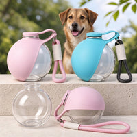 Portable Dog Water Bottle, 285ml BPA Free PETG Pet Travel Water Bottle With Foldable Silicone Bowl, Leak Proof Hands-Fre
