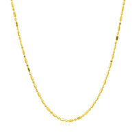 14k Yellow Gold Diamond-Cut Alternating Bead Chain 1.2mm