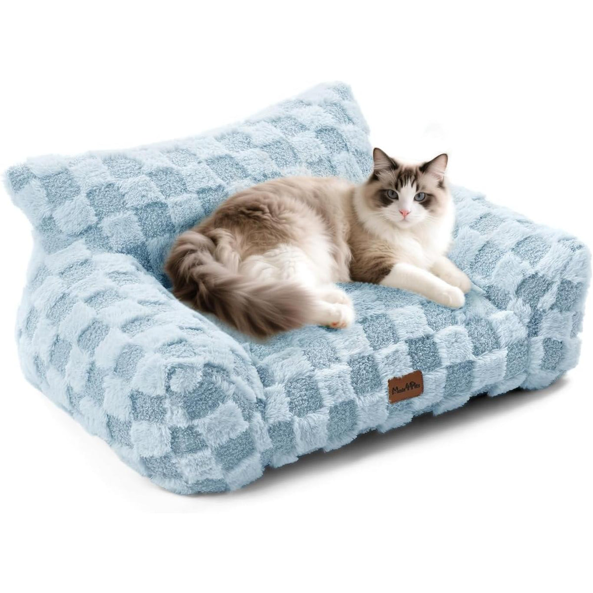 Made4Pets Medium Sage Green Plaid Pet Sofa Bed,Pickup Only