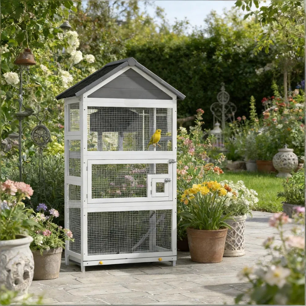 Bird Cage Starter Kit with Detachable Rolling Stand