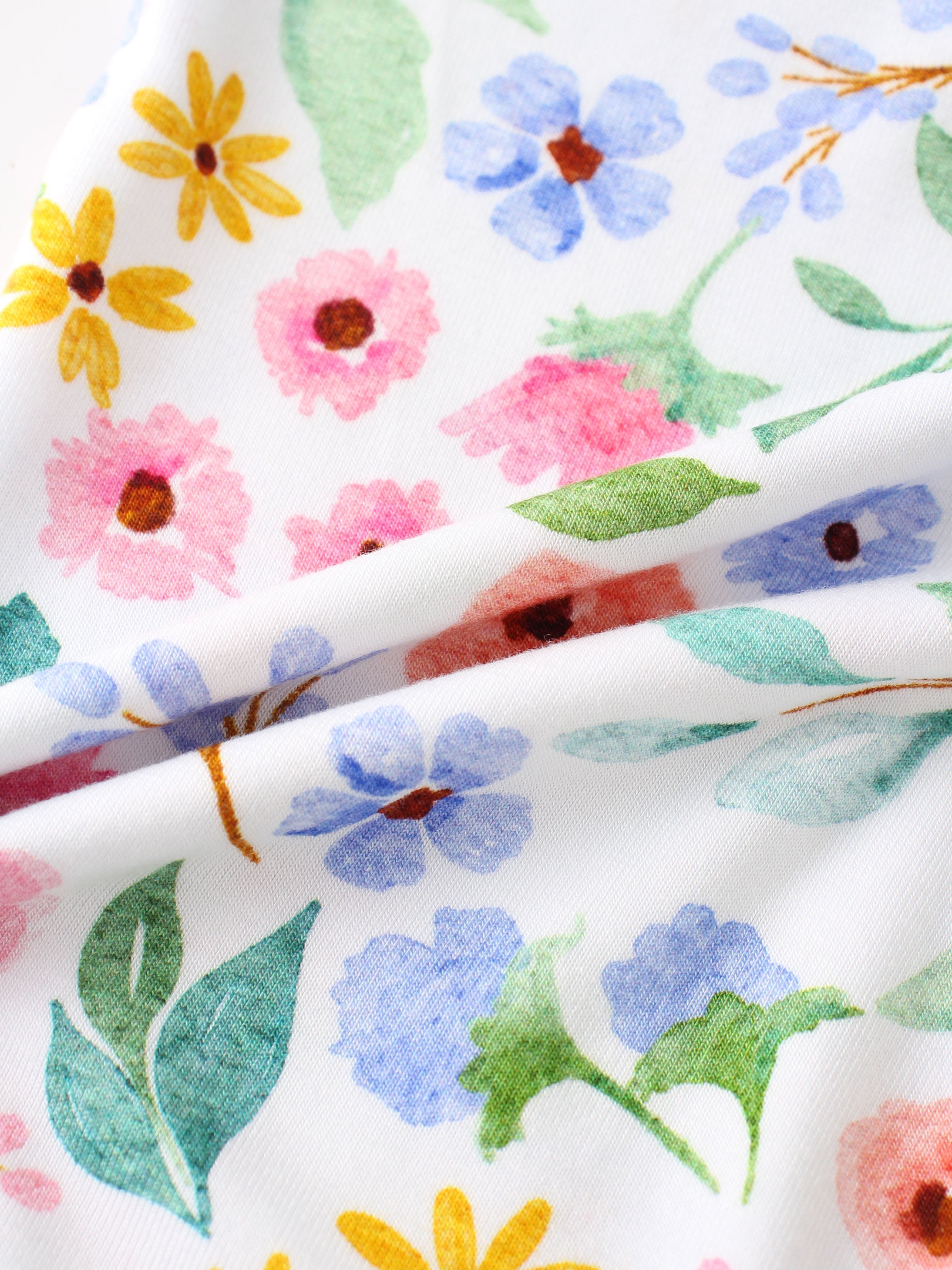 PoshTOT Ink Flower Bamboo Baby Convertible Zippy Romper