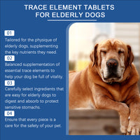 Trace Element Tablets For Senior Dogs Multimineral Supplement For Elderly Canines, Supports Bone Health, Skin Coat & Dig