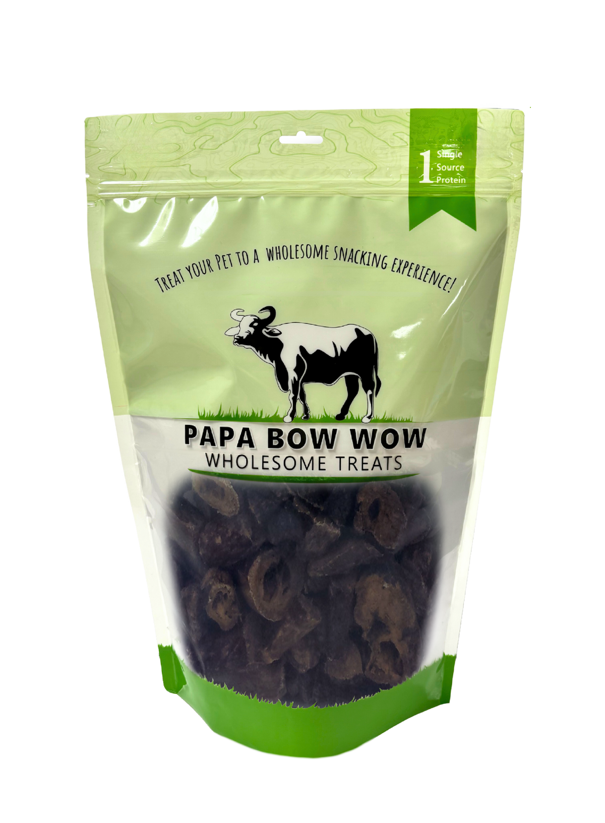 Papa Bow Wow Wholesome Water Buffalo Lung Dog Treats, 1 lb Bag, Pack of 6