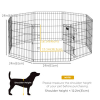 24inch Foldable Metal Exercise Pet Playpen Yard Dog Puppy Kennel Cage 8 Panel