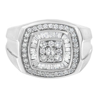 14K White Gold Men's Diamond Band Ring (1 cttw, H-I Color, SI1-SI2 Clarity)
