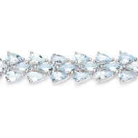 14.11 Carat Genuine Aquamarine .925 Sterling Silver Bracelet
