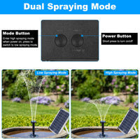 1Pc 3Tier Solar Bird Bath Fountain Solar Powered Water Fountain Waterfall Feature With Colorful Light 3 Nozzles 6W Solar