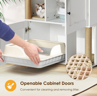 Double Cat Litter Box Enclouse,Cat Litter Box Enclosure For 2 Cats, Cat Litter Cabinet, Double Litter Box Enclosure With