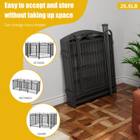 Dog Playpen Indoor 32 inch 8 Panels Metal Dog Pen Pet Dog Fence Outdoor Exercise Pen with Doors, Heavy Duty Dog Fence Pu