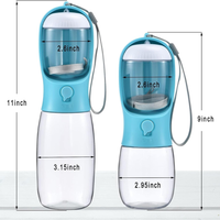 Portable Dog Water Bottle With Food Container & Filter, Travel Drinking Bottle For Pets