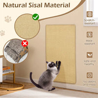 2-Pack 32"x20" Natural Sisal Cat Scratching Mats, Multifunctional Resting & Play Pads For Multi-Cat Households