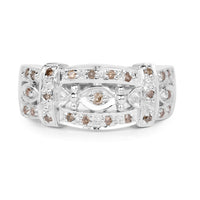 0.32 Carat Genuine Champagne Diamond .925 Sterling Silver Ring