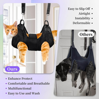 Cat Grooming Hammock Kit For Cats Dogs Up To 12 Lb, Hanging Harness And Sling For Nail Trimming, Includes Clippers Trimm