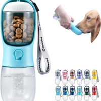Dog Water Bottle With Food Container, Travel Puppy Water Bowl, Portable Pet Dispenser, Dog Gift Stuff Accessories Items,