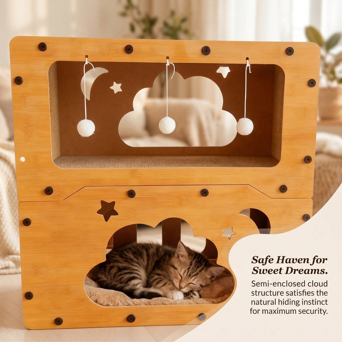 2 Styles Double Layer Cat Scratcher House Multifunctional Corrugated Paper Cat Nest Villa Large Space Cat Cave Bed With 