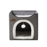 Arched Cat Bed In Green And Gray Color