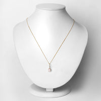 0.53 Carat Genuine Ethiopian Opal and White Diamond 10K Yellow Gold Pendant