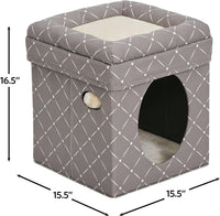 Cat Hous in Fashionable Mushroom Diamond Print - BIG FRENCHIES