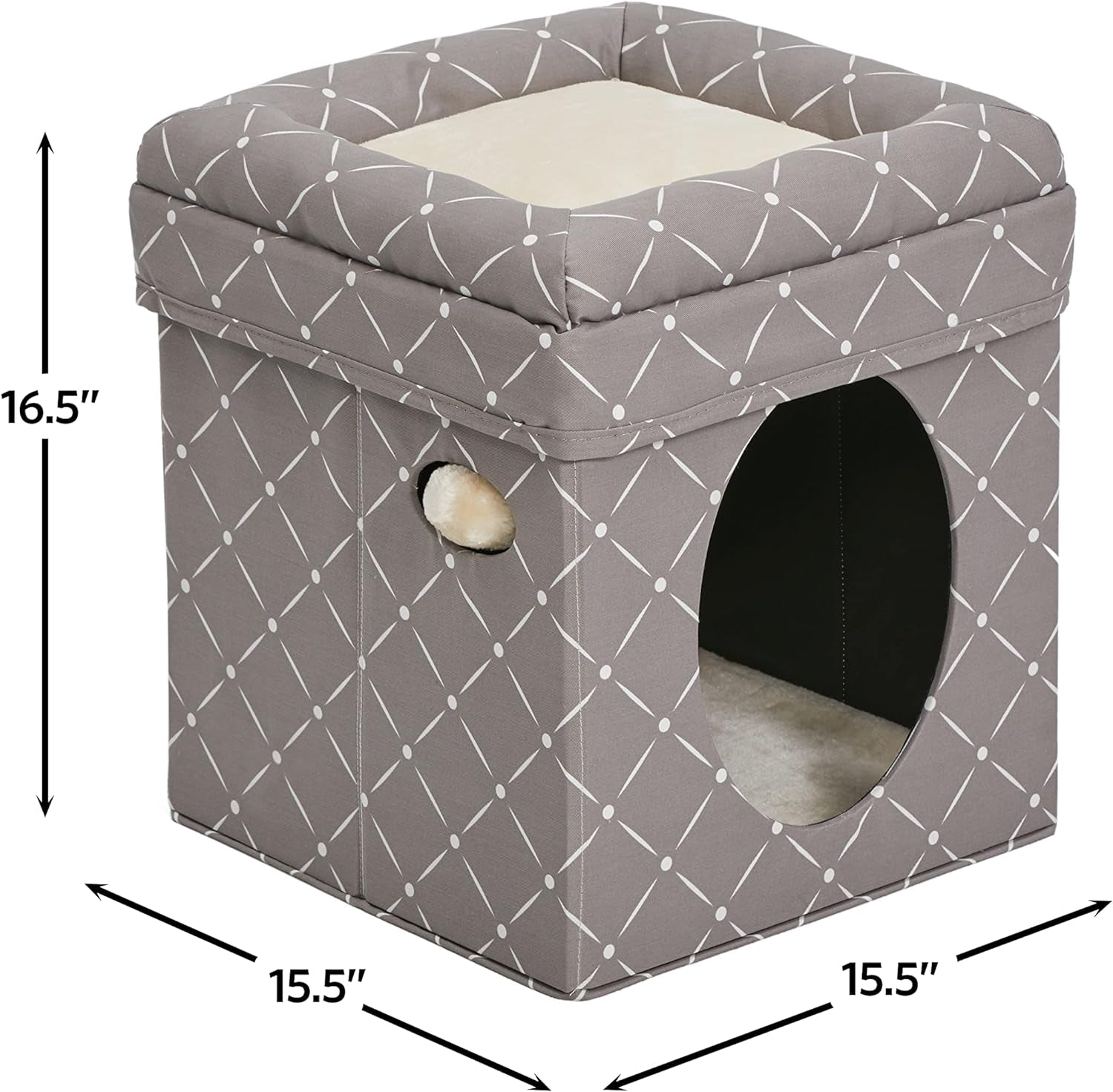Cat Hous in Fashionable Mushroom Diamond Print - BIG FRENCHIES