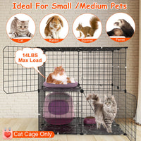 1Pc 2Tier Cat Cage Playpen Indoor Pet Enclosures Kitten Kennel House Detachable Cat Crate With Climbing Ladder 2 Doors F