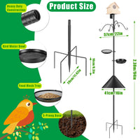 94Inch Squirrel Proof Bird Feeder Pole Heavy-Duty Bird House Pole Outdoor Bird Feeding Station with 5 Adjustable Heights