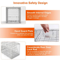 Humane Cat Trap Cage Catch Release Live Animal Rodent Cage Collapsible Galvanized Wire For Raccoons Beavers Groundhogs F