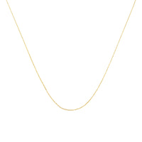Solid 10K Yellow Gold 0.5mm Slim and Dainty Unisex 18" Rope Chain Necklace