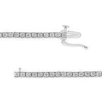 14K White Gold 1.0 Cttw Miracle Set Round-Cut Lab Grown Diamond Illusion Tennis Bracelet (F-G Color, VS2-SI1 Clarity) Size 7"