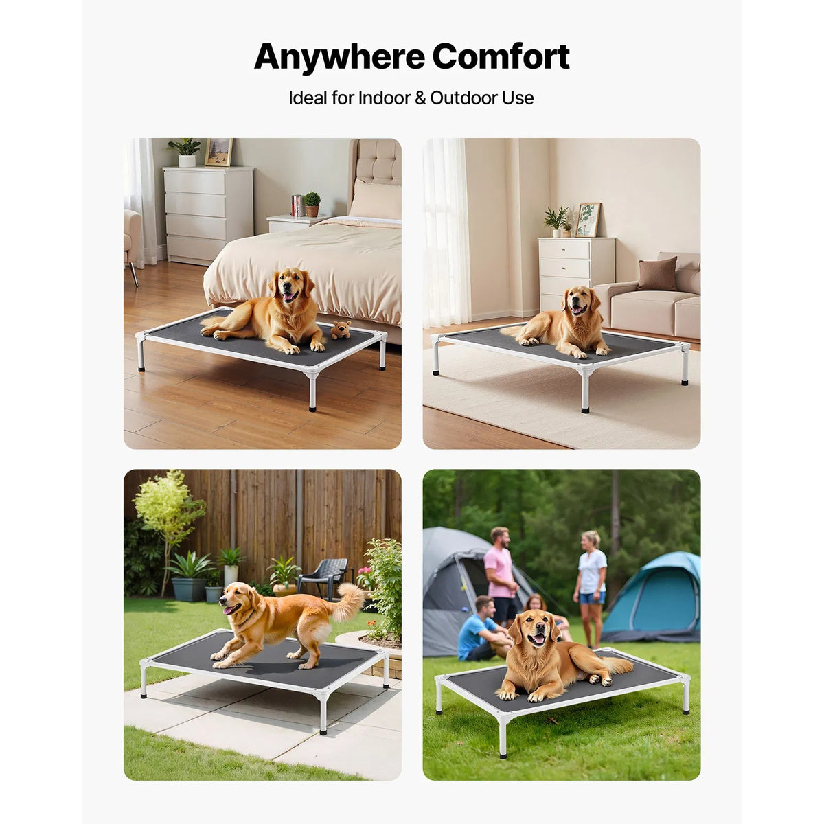 Elevated Dog Bed For Large Dogs XL, Raised Dog Bed Cot With Aluminum Frame, Breathable Textilene Mesh Dog Bed, Indoor & 