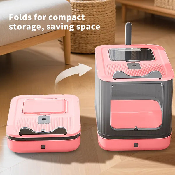 Elevated Leak Proof Elf Pink Cat Litter Box, Made Of Sturdy And Durable Materials, Also Suitable For Multi Cat Household
