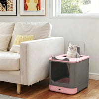 Cat Litter Box with Adjustable Front 17.5 Inches X 13.6 Inches X 15.9 Inches
