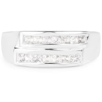 0.70 Carat Genuine White Sapphire .925 Sterling Silver Ring