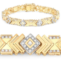 0.98 Carat Genuine White Diamond .925 Sterling Silver Bracelet