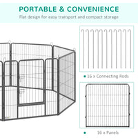 Heavy Duty Pet Playpen, 16 Panels Steel Dog Fence Puppy Exercise Pen with 2 Doors Locking Latch, 31.5" Height