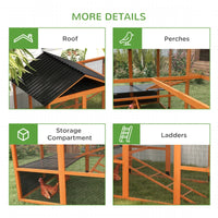 Wooden Chicken Coop Run For 6 -10 Chickens, Hen House Add-On With Storage, Perches,Multiple Packages