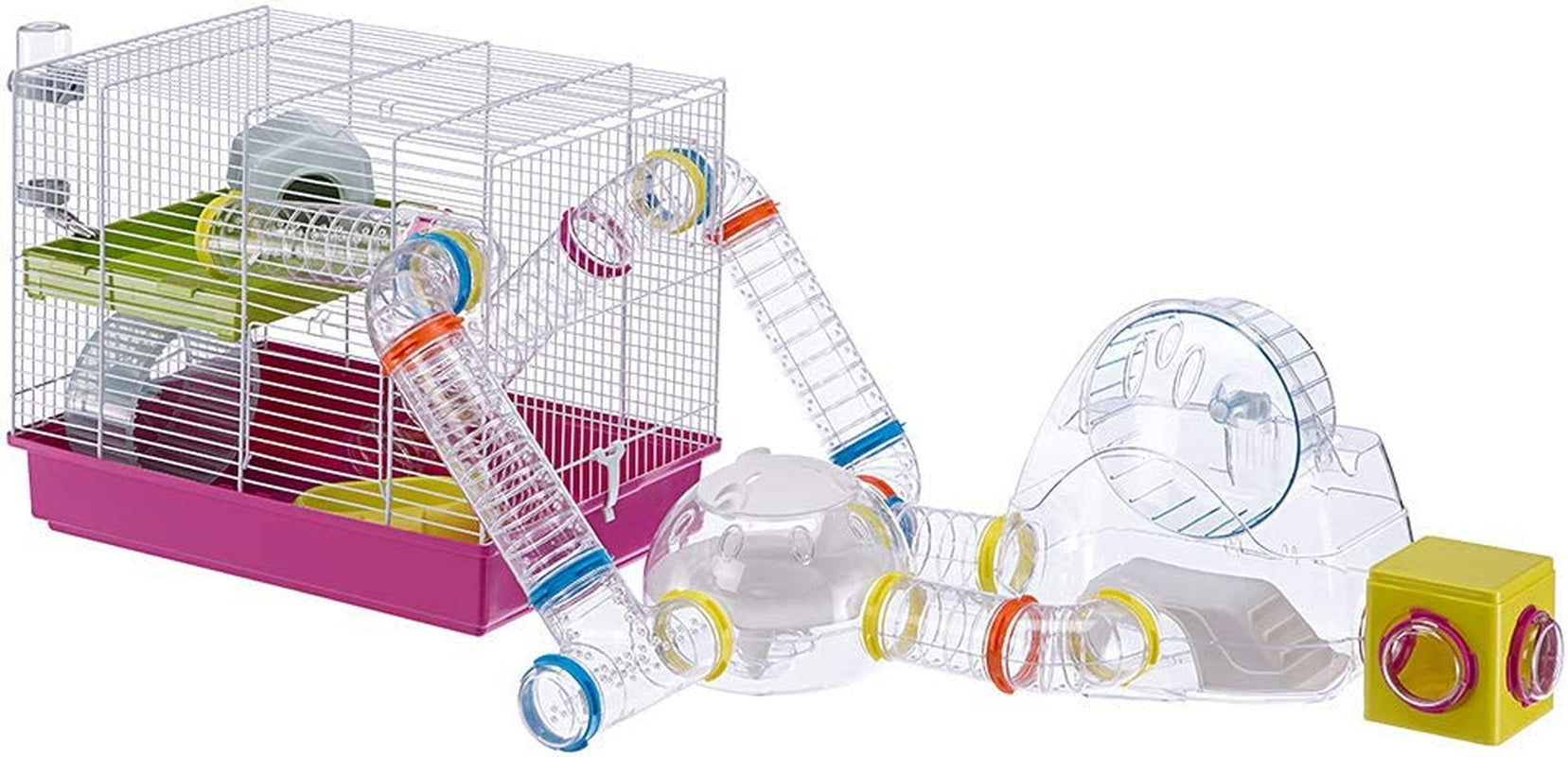 Laura Small Hamster Cage | Fun & Interactive Cage Measures 18.11L X 11.61W X 14.8H & Includes All Accessories - BIG FRENCHIES
