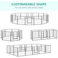 Heavy Duty Pet Playpen, 16 Panels Steel Dog Fence Puppy Exercise Pen with 2 Doors Locking Latch, 31.5" Height